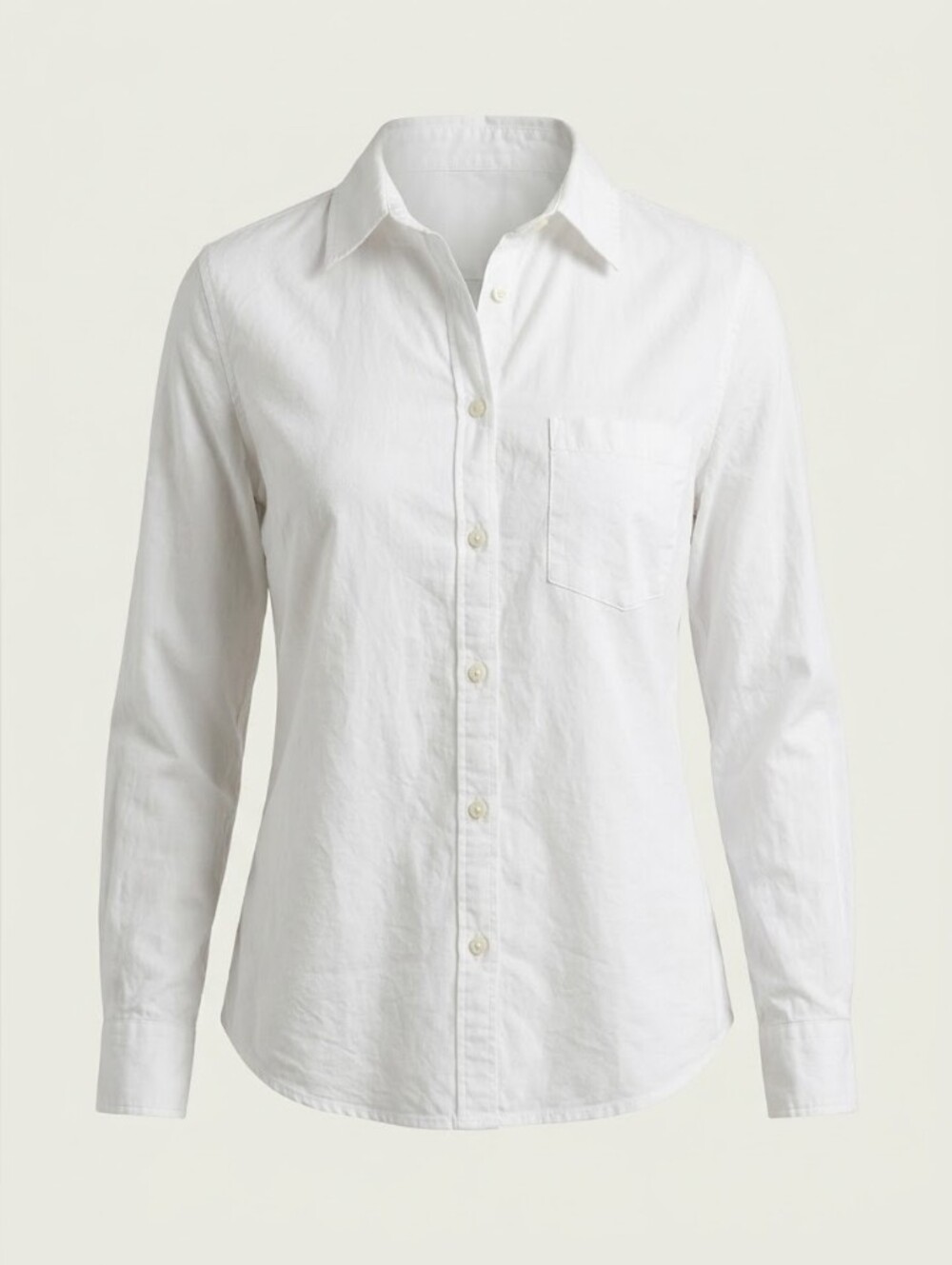 GAP White Long-Sleeve Women's Button-Down Shirt